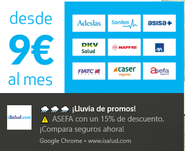 Precios desde en los seguros médicos: oferta iSalud